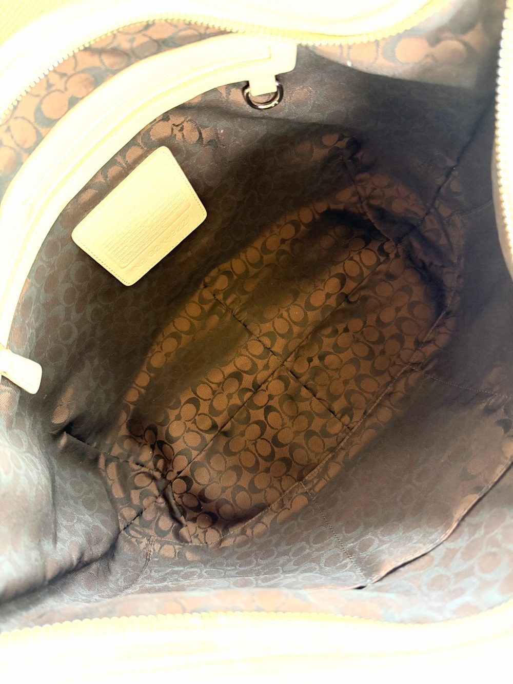 COACH + COA Vintage Ergo 9221 Ivory Glove Tanned Leather Hobo Shoulder Bag Y2K - Picture 6 of 10